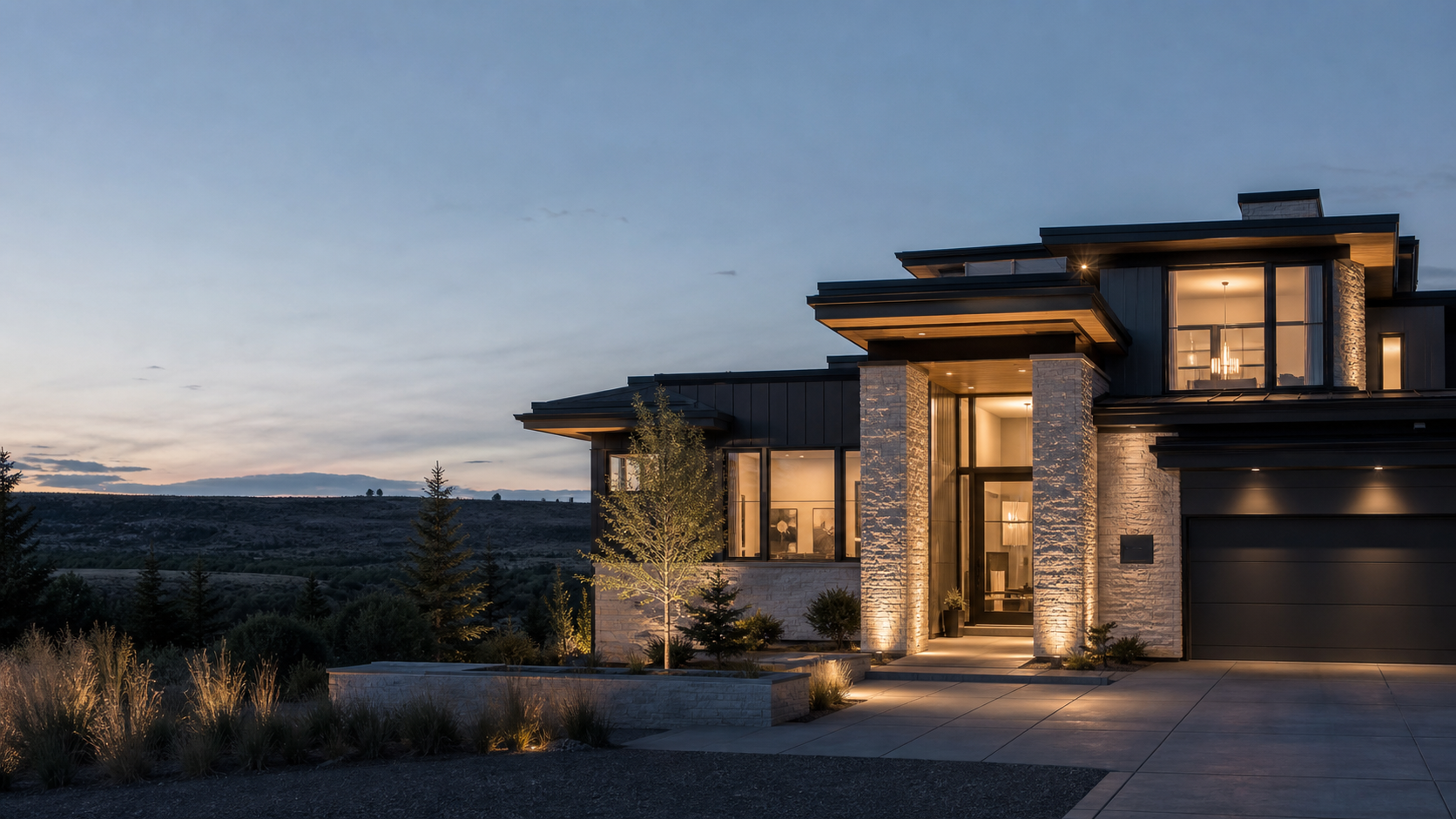 Concept visualization of a contemporary home in the Alberta foothills